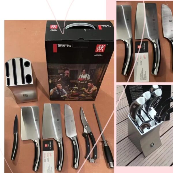 雙立人黑柄刀具七件套