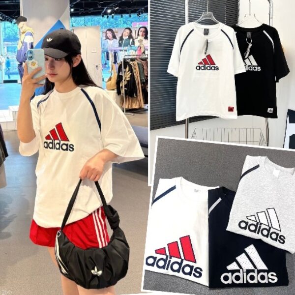 Adidas復古三色短袖T恤