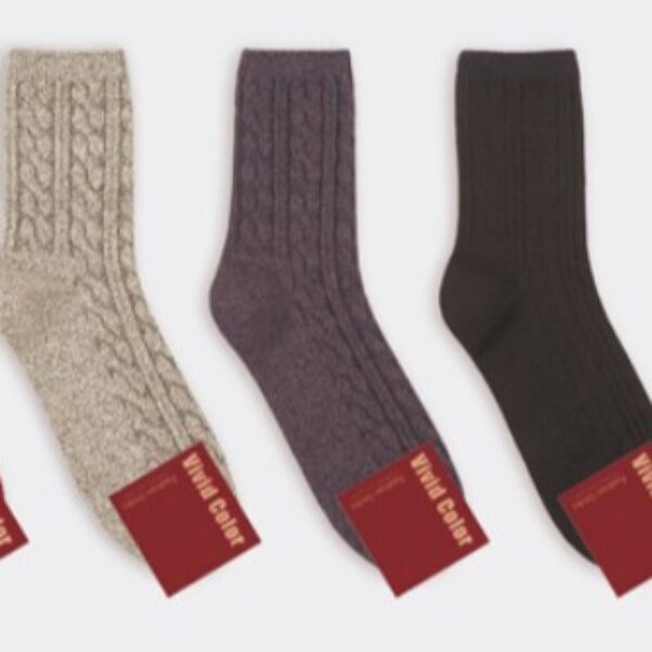 韓國產【Vivid Color】時尚中筒女棉襪