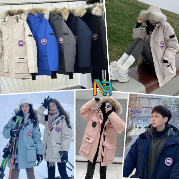 大鵝狼毛領中長款羽絨服(男女同款)