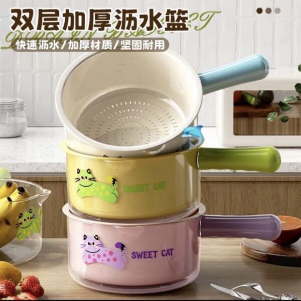 【買一送一】卡通多用途雙層瀝水籃