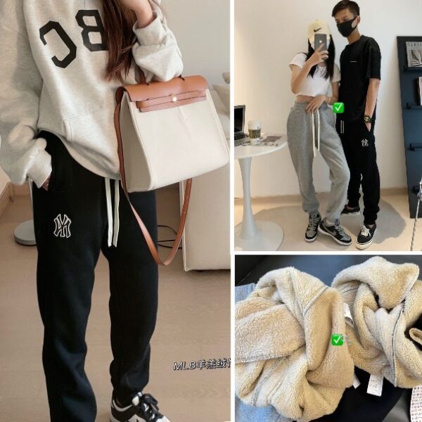 NY加厚羊羔絨情侶衛褲