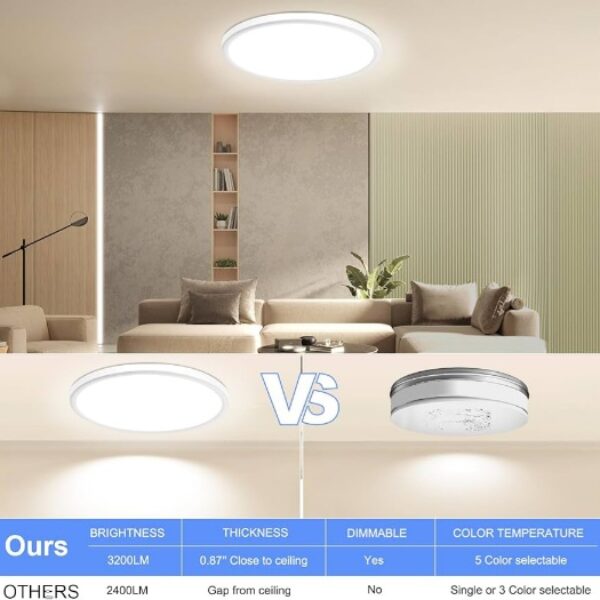 【HunHun】5燈色12英寸超薄吸頂燈