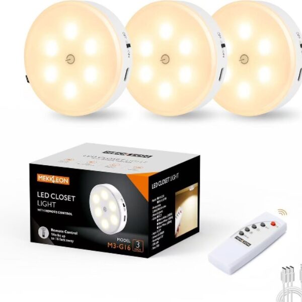 MEKKLEON 無線遙控LED櫃燈 (3個裝)
