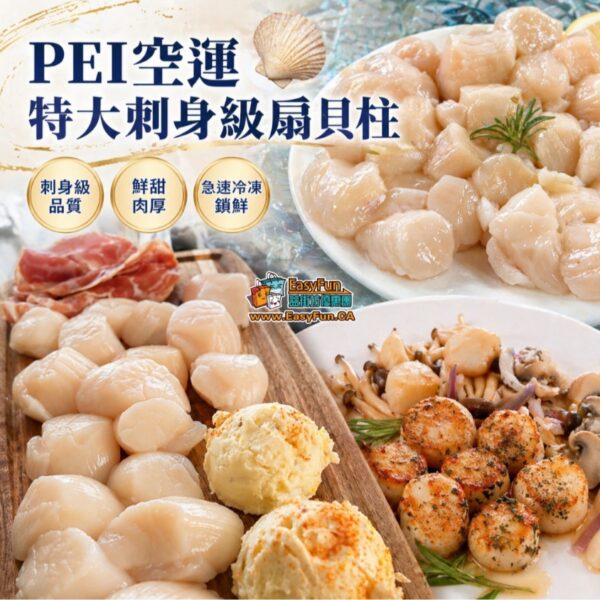 【只限預訂】PEI空運特大刺身級扇貝柱