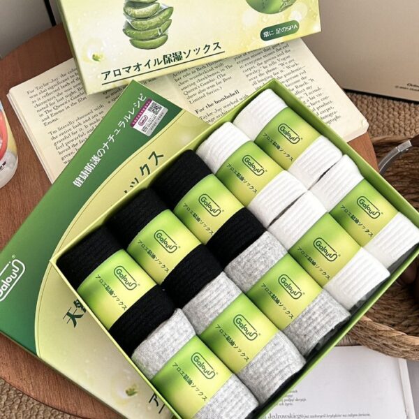 【Galouu】10A蘆薈精油潤膚抗菌襪