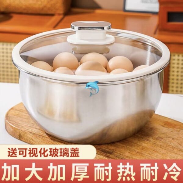 不鏽鋼沙拉盆(帶蓋)
